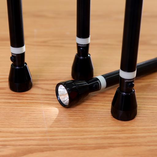 display image 4 for product Geepas 4Pcs Rechargeable LED Flashlight - Portable Torch with 3 Hours Working | Corrision/Water/Shock Resistant | Ideal for Camping, Night Walk & More