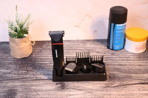 display image 1 for product Geepas 7 In 1 Hair Trimmer 500Mah - Cordless Hair Clippers, Grooming Kit With Stand, Led Indicator