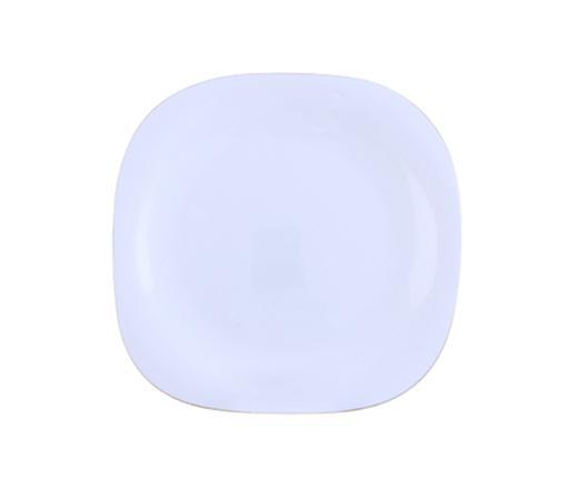 display image 0 for product Royalford 7.5" Porcelain Ware Square Flat Plate - Elegantly Curved Edges