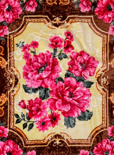 display image 2 for product PARA JOHN Cool Floral Bordered Double 2 Ply Soft And Warm Embossed Blanket 200*240 Cm
