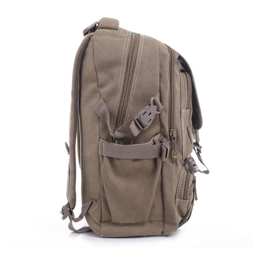 display image 4 for product PARA JOHN 20'' Canvas Leather Backpack - Travel Backpack/Rucksack - Casual Daypack College Campus