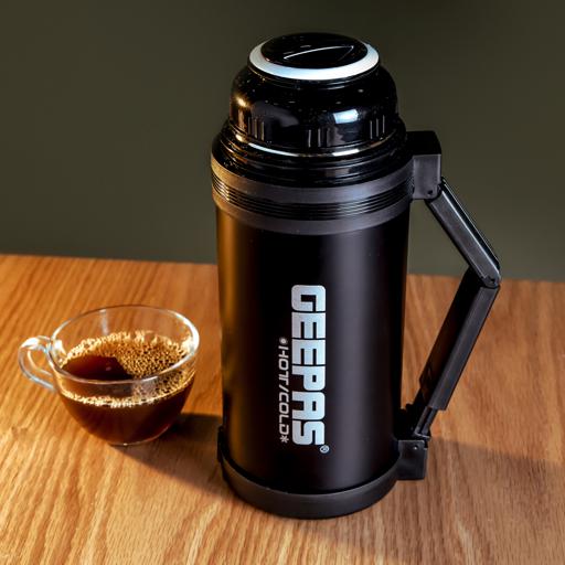 Geepas Vacuum Flask, 1.2L  Stainless Steel Vacuum Bottle Keep Hot