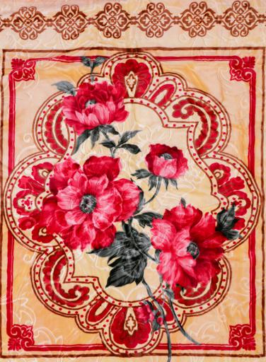 display image 2 for product PARA JOHN Cool Floral Bordered Double 2 Ply Soft And Warm Embossed Blanket 200*240 Cm,Soft And Warm