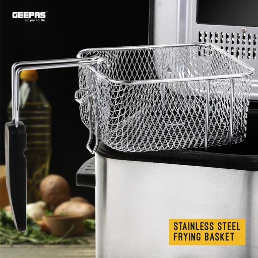 Deep Fat Fryer, 2.5 Litre Stainless Steel, Removable Internal Mesh Basket,  Temperature Control, With Safety Handle And Viewing Window, Easy Clean