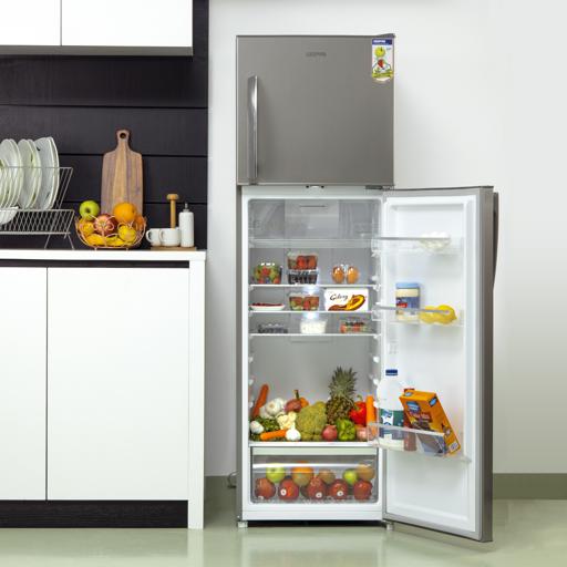 display image 4 for product Geepas 320L Double Door Refrigerator - Free Standing Durable Double Door Refrigerator, Recessed