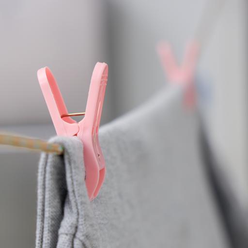 display image 3 for product 16 Pcs Cloth Clip, Plastic and Iron Pin, DC2006 | Laundry Clothes Pins Clips with Springs | 3 Colors Clothes Drying Line Pegs | Air-Drying Clothing Pin Set