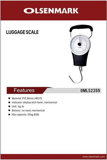 display image 6 for product Olsenmark Luggage Scale - Large Screen - Capacity 35Kg - Abs Material - Portable - Lightweight
