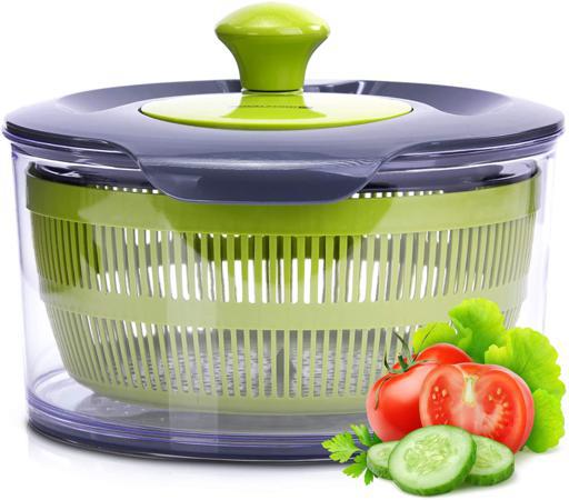 Large Salad Spinner, 4L Vegetable Dryer PP Salad Spinner Multifunction  Salad Drainer Bowl for Home Kitchen Green