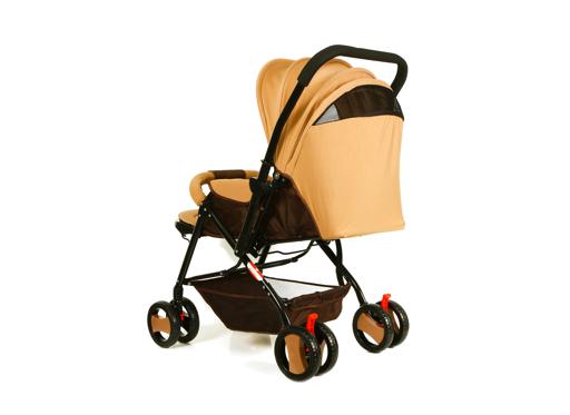display image 2 for product Baby Stroller Cum Pram | Reversible Handle Bar | With Basket | Baby Plus - Khaki 