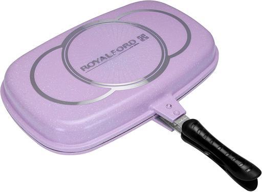 Royalford Double Grill Pan, 40 Cm - Die-Cast Double Sided Non-Stick Griddle Pan - Foldable Flipping hero image