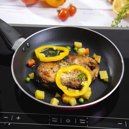 display image 5 for product 28cm Non-Stick Flat Fry Pan, Aluminium Fry Pan, RF1263FP28 | Ergonomic Handle| Dishwasher Safe | Ideal for Frying Sauteing, Stir, Frying & More