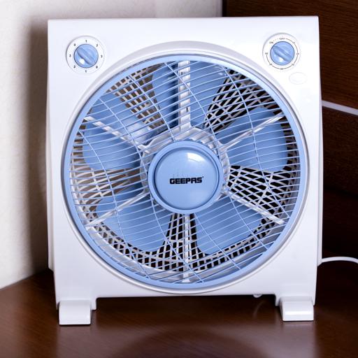 display image 2 for product Geepas GF21113 12'' Box Fan - 3 Speed, 60 Minutes Timer – Portable Personal Desk Fan with Powerful Copper Motor - Ideal for Office, & Home| 2 Year Warranty
