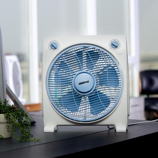 display image 6 for product Geepas GF21113 12'' Box Fan - 3 Speed, 60 Minutes Timer – Portable Personal Desk Fan with Powerful Copper Motor - Ideal for Office, & Home| 2 Year Warranty