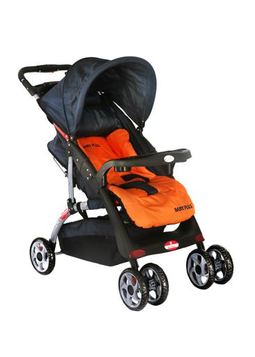 display image 2 for product Baby Plus Black & Red Stroller Cum Pram