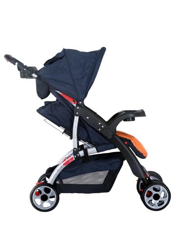 display image 1 for product Baby Plus Black & Red Stroller Cum Pram