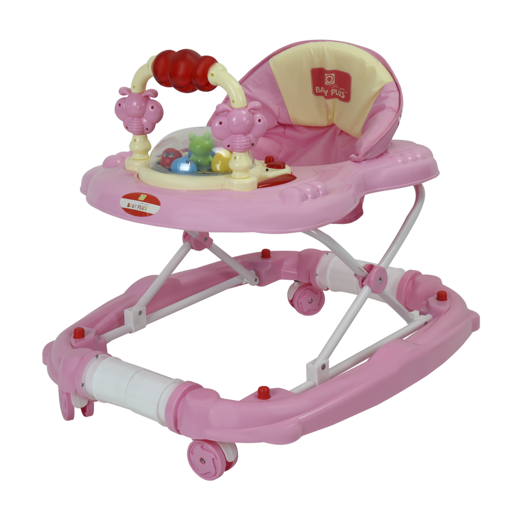 display image 1 for product Baby Plus Baby Walker - Portable Folding Walker Universal Wheeled Walker Anti-Rollover Folding