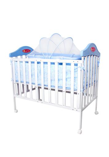 display image 2 for product Baby Plus Baby Bed - Foldable Crib With Mosquito Net - Baby Bed - Mattress & Pillow Included - Cradle Included - Foldable Baby Cot - Four Wheels - Height Adjustable