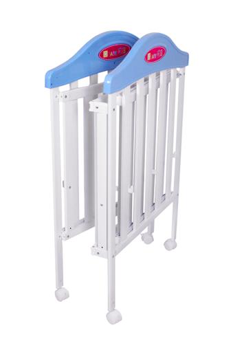 display image 3 for product Baby Plus Baby Bed - Foldable Crib With Mosquito Net - Baby Bed - Mattress & Pillow Included - Cradle Included - Foldable Baby Cot - Four Wheels - Height Adjustable