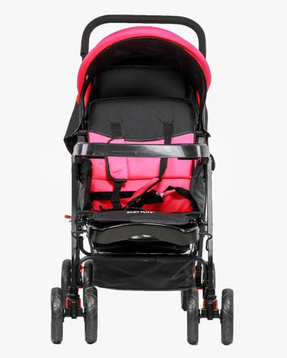 display image 1 for product Baby Plus Fuchsia Twin Stroller With Reclining Seat, 0+ Years