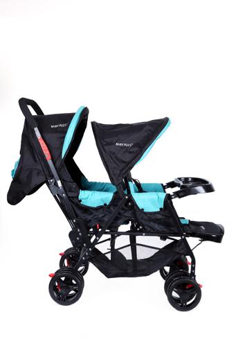 display image 1 for product Baby Plus Green Twin Stroller With Reclining Seat, 0+ Years