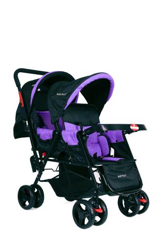 display image 2 for product Baby Plus Purple Twin Stroller With Reclining Seat, 0+ Years