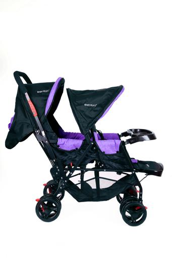 display image 3 for product Baby Plus Purple Twin Stroller With Reclining Seat, 0+ Years