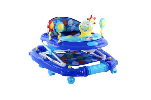 display image 2 for product Baby Plus Blue Baby Walker Cum Rocker Polka Dots