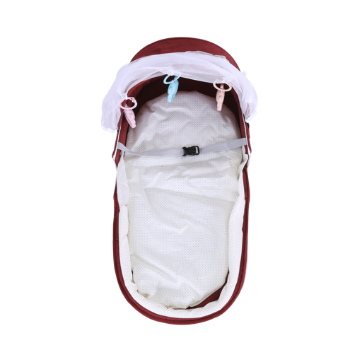 display image 2 for product Baby Plus BP9076 - Red Portable Folding Baby Crib Baby Bed Bag, Lightweight Foldable New-Born Travel Crib Carry-on | Mesh Net Nursery Bed Canopy Travel Bed |Infant Sleeper Lounger Bag, Bug N