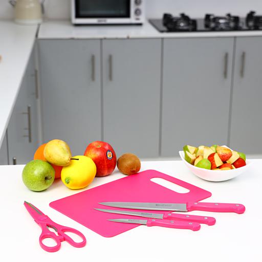 display image 1 for product Delcasa 5 Pcs Basic Kitchen Knife Set - Stainless Steel 3 Kitchen Knives With Kitchen Scissor