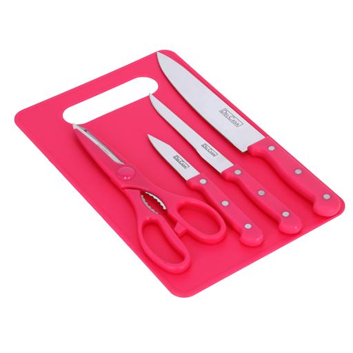 Delcasa 5 Pcs Basic Kitchen Knife Set - Stainless Steel 3 Kitchen Knives With Kitchen Scissor hero image