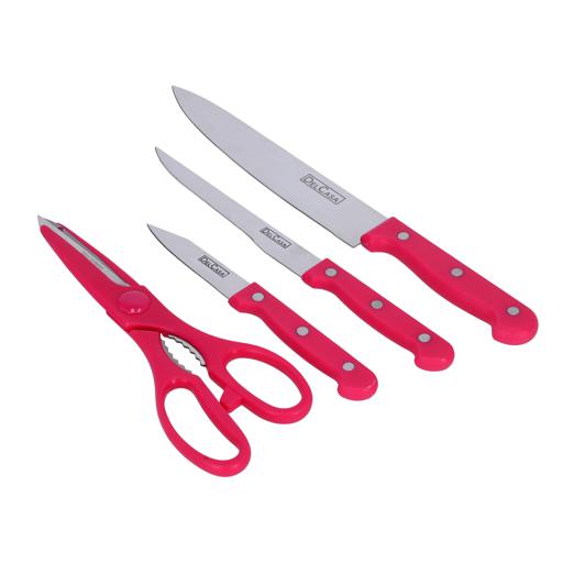 display image 6 for product Delcasa 5 Pcs Basic Kitchen Knife Set - Stainless Steel 3 Kitchen Knives With Kitchen Scissor
