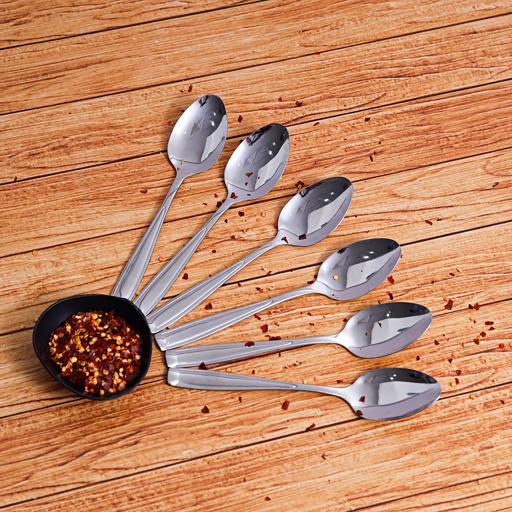 display image 3 for product Delcasa Desert Spoon - 6 Pcs S/S -Stainless Steel - Plain Pattern Cutlery, Long Grip Handle