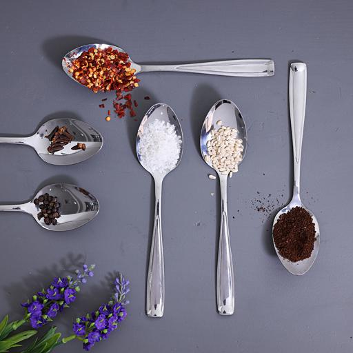 display image 1 for product Delcasa Desert Spoon - 6 Pcs S/S -Stainless Steel - Plain Pattern Cutlery, Long Grip Handle