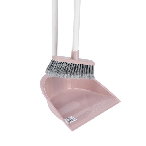 display image 6 for product Delcasa Long Dust Pan & Brush Set - Long Hand Broom With Synthetic Stiff Bristles - Broom Set
