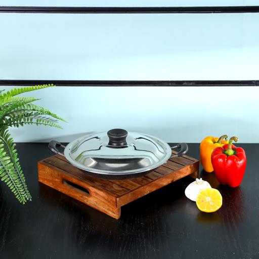 display image 3 for product Delcasa 21Cm Aluminium Appachetty With Lid, Non-Stick Appachetty, Wok With Lid, 2 Layer Coating