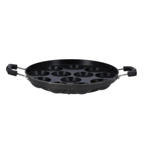 display image 7 for product Delcasa 12 Pits Aluminium Appam Patram - Nonstick Cast Aluminum Alloy Baking Tray With 12 Pieces