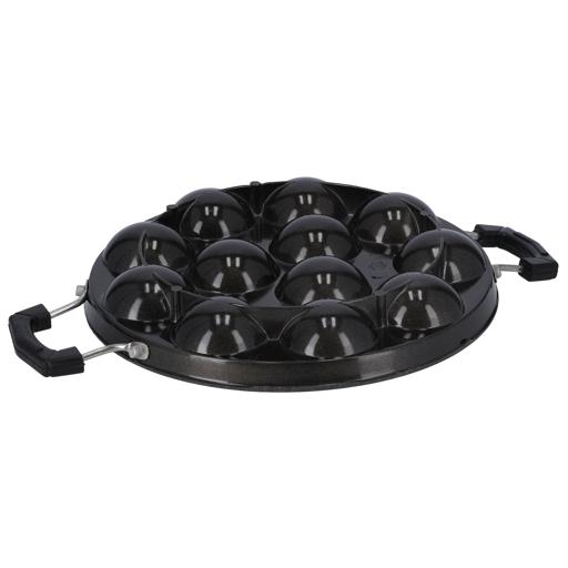 display image 6 for product Delcasa 12 Pits Aluminium Appam Patram - Nonstick Cast Aluminum Alloy Baking Tray With 12 Pieces
