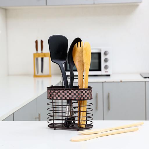 display image 2 for product Delcasa Oval Shape Cutlery Rack- Portable Utensil & Spoon Holder, Drying Rack & Organization Shelf