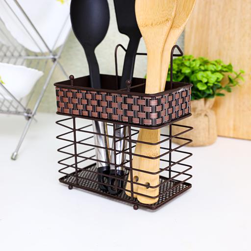 display image 3 for product Delcasa Square Shape Cutlery Rack - Portable Lightweight Utensil & Plates Holder, Drying Rack