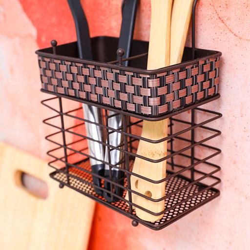 display image 1 for product Delcasa Square Shape Cutlery Rack - Portable Lightweight Utensil & Plates Holder, Drying Rack