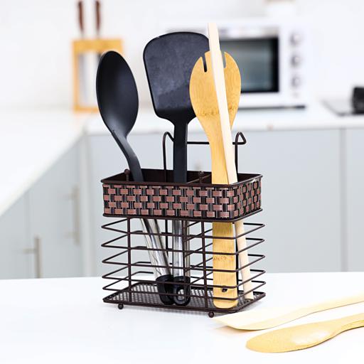 display image 4 for product Delcasa Square Shape Cutlery Rack - Portable Lightweight Utensil & Plates Holder, Drying Rack
