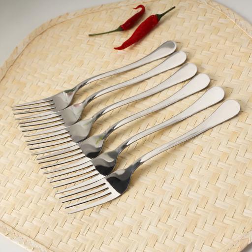 display image 1 for product Delcasa Set Of 6 Stainless Steel Dinner Fork - Ideal While Eating Salad, Dessert, Appetizer, Fruit