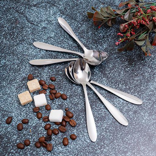 display image 4 for product Delcasa 6Pcs Stainless Steel Tea Spoon - Plain Pattern Cutlery, Dishwasher Safe, Mirror Polished