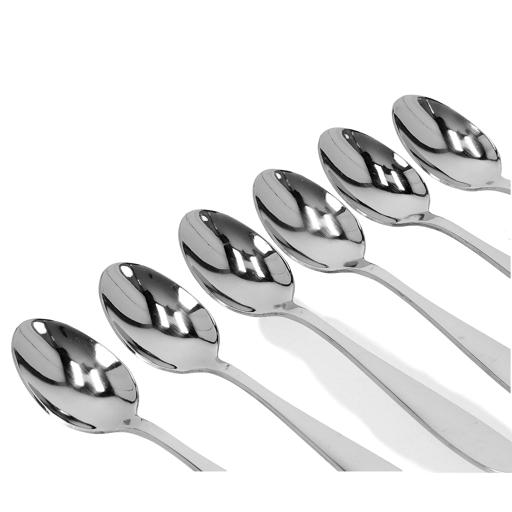 display image 8 for product Delcasa 6Pcs Stainless Steel Tea Spoon - Plain Pattern Cutlery, Dishwasher Safe, Mirror Polished