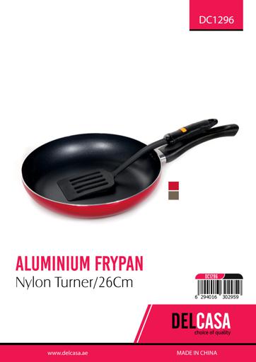 display image 9 for product Delcasa 26Cm Aluminium Fry Pan With Nylon Turner - Non-Stick Fry Pan With Slotted Turner