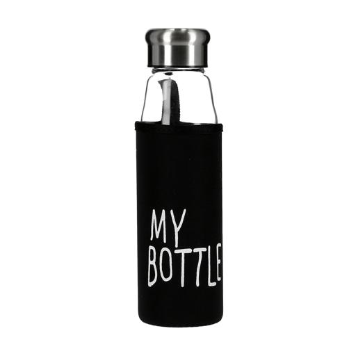 Delcasa 550Ml Glass Water Bottle With Neoprene Sleeve - Portable Steel Cap Lead-Free, Travel Flask hero image