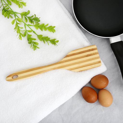 display image 1 for product Delcasa Bamboo Flat Turner - Heat Resistant Grip Turner, Bamboo, Cooking And Baking Equipment