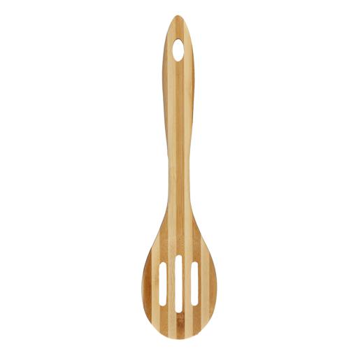 display image 4 for product Delcasa Bamboo Slotted Spoon - Heat Resistant Grip Spoon, Bamboo, Cooking And Baking Equipment