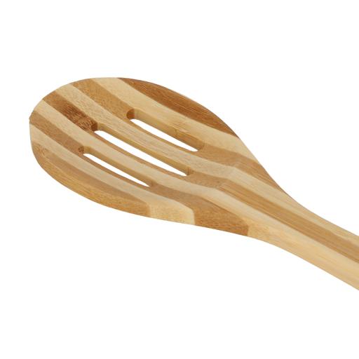 display image 6 for product Delcasa Bamboo Slotted Spoon - Heat Resistant Grip Spoon, Bamboo, Cooking And Baking Equipment