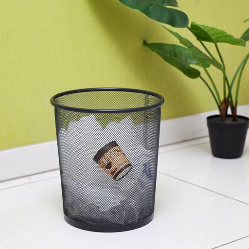 display image 3 for product Delcasa Dustbin - Circular Mesh Wastebasket Trash Can, Waste Basket Garbage Can Bin